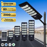 Lampadaire Solaire LED Tout-en-un Extérieur Étanche IP65 avec Détection de Mouvement Intégrée pour Autoroute 100W 200W 300W 400W
