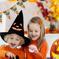14*21cm numérique imprimé joyeux jour de Thanksgiving drapeaux décoratifs fanion festif trèfle Triangle chaîne drapeaux