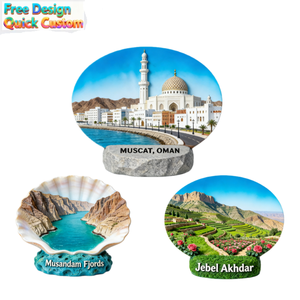 Set de Recuerdos de Resina <span class=keywords><strong>3D</strong></span> de Omán, Mezquita de Mascate, Fjords de Musandam y Jebel Akhda, Regalo Turístico, Decoración para el Hogar - Product Image 1
