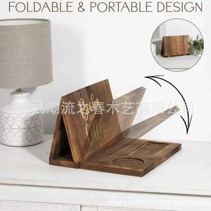 Soporte plegable de madera para marcapáginas, estantería triangular de madera, soporte de madera para páginas de libros de escritorio, marcapáginas triangular - Product Image 5