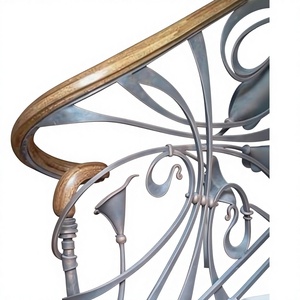 Rampe d'escalier moderne courbée en fer forgé, garde-corps décoratif en métal pour escalier en colimaçon intérieur, conception personnalisée - Product Image 2