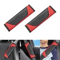 Coussin de protection universel OEM rouge en carbone souple pour ceinture de sécurité de voiture, protège-cou confortable, anti-frottement, pour ceinture de sécurité automobile