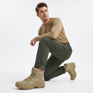 Bottes tactiques TSB33 AS33 en mesh, hauteur mi-haute, respirantes, pour l'extérieur, toutes saisons, beige - Product Image 6