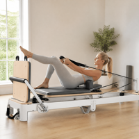 Machine de Pilates pliable en aluminium, multifonctionnelle, écologique, réglable et personnalisable, avec garantie de 5 ans