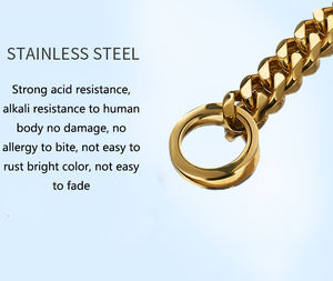 Collar de cadena de perro de eslabones cubanos para cachorros y perros fuertes y pesados con martingala - Product Image 2