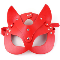 Halloween Femme Cuir pour Chat Masque Demi-Visage Renard Femme Costume Masques pour Cosplay Fantaisie Femme Masque en Cuir