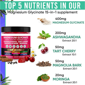 Contenitori di Gommose al Glicinato di Magnesio per Bambini 1000mg Vitamina D3 10000 UI K2 Glicinato di Magnesio per il Sonno - Product Image 2