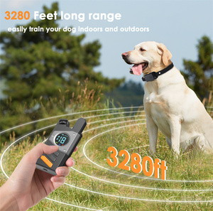 3280 pieds longue portée <span class=keywords><strong>collier</strong></span> de dressage de chien électrique télécommande étanche comportement des animaux de compagnie <span class=keywords><strong>pour</strong></span> <span class=keywords><strong>chiot</strong></span> 5-120lbs avec vibration de choc - Product Image 5