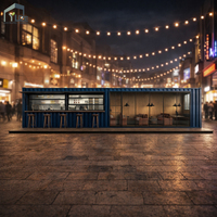 Structure en acier, maison préfabriquée de 40 pieds, conteneur maritime modulaire, bar-restaurant pour rue commerciale