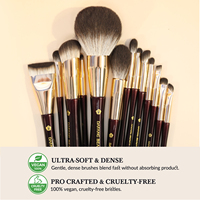 Lot de 12 pinceaux de maquillage professionnels véganes personnalisés avec logo, brillants, de haute qualité, pour femmes - Vente chaude en gros OEM
