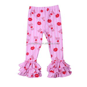 מפעל הסיטונאי מודפס מכנסי שטיחים בסתיו חורף ילדה פעוטות בוטיק חלב רך משי מותניים - Product Image 2