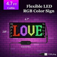 GOTUS Panneau flexible lumineux à LED, signalisation publicitaire LED animée et programmable pour taxis, contrôlée par une application Bluetooth