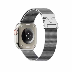 Correa Metálica Milanesa <span class=keywords><strong>de</strong></span> Acero Inoxidable <span class=keywords><strong>de</strong></span> Alta Calidad con Características Impermeables y Transpirables, Compatible con el <span class=keywords><strong>Apple</strong></span> <span class=keywords><strong>Watch</strong></span> <span class=keywords><strong>Ultra</strong></span> 2 - Product Image 4