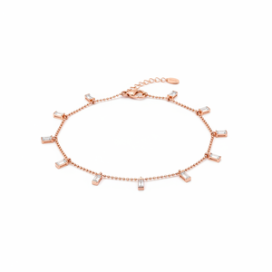 Baguette Zircon Stone Ball <b>Chain</b> Woman Bracelet Turkish Handmade Wholesale 925 Sterling Silver Jewelry - Product Image 2