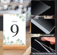 Support de présentation de table en acrylique transparent sur mesure avec base en bois
