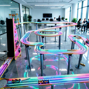 Piste <span class=keywords><strong>de</strong></span> marbre LED géante 3,5x4m avec 3 obstacles en forme <span class=keywords><strong>de</strong></span> cône, piste <span class=keywords><strong>de</strong></span> flipper géante, machine <span class=keywords><strong>de</strong></span> jeu <span class=keywords><strong>de</strong></span> course <span class=keywords><strong>de</strong></span> <span class=keywords><strong>billes</strong></span> personnalisée, Stepper & Craie <span class=keywords><strong>de</strong></span> gymnastique - Product Image 1