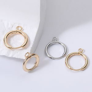 高品质女式日用时尚简约耳环18k镀金和银色耳环箍带圈，适合现货女孩 - Product Image 2