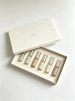 Boîte d'échantillons personnalisée à faible coût de livraison pour 2/3/5 flacons de 2 ml, avec emballage en papier pour coffret découverte de parfums et huiles essentielles