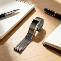 Bracelet de montre haut de gamme en acier inoxydable, fin, 20*16mm, longueur réglable, maille milanaise conique élégante, avec boucle ardillon