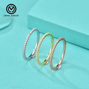 Anello Eternity GR13 in Argento Sterling 925, Lussuoso e Impilabile, con Diamanti e Zirconi, per Fidanzamento e <span class=keywords><strong>Matrimonio</strong></span>, <span class=keywords><strong>Gioielli</strong></span> Raffinati per Donne - Product Image 3