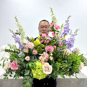 Super <strong>Big</strong> 80cm Aisle Flower for Wedding Arrangement Supplies Custom Larkspur <strong>Eucalyptus</strong> Leaves Design Road Guide Flower - Product Image 1