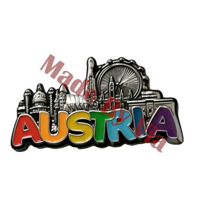 Vienna Fridge Magnet Souvenir Tourist <strong>Metal</strong> <strong>Die</strong> Casting Engraving Construction Magnetic Fridge Magnet for Party Home Decor - Product Image 2