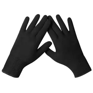 Sarung tangan Liner olahraga kustom lari ringan wol Merino 100% hitam