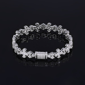 Luxury 12mm <b>Bangle</b> for Women Full Cubic Zircon Bracelet Zircon Cross Design 18K Gold Plated Bracelet Iced Out Jewelry - Product Image 2