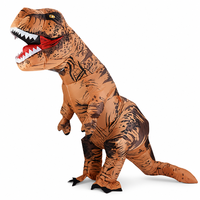 Disfraz Inflable de Dinosaurio T-Rex para Niños, Traje Divertido para Fiesta de Halloween, Cosplay, con Ventilador a Batería, Talla Única
