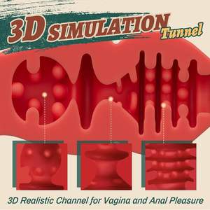 Rose Male Mastur bator Cup Heizung TPE <span class=keywords><strong>Vagina</strong></span> Anal 3D Tunnel Soft Pocket Pussy Toy für Männer Adult Sexspielzeug für Solo Play - Product Image 3