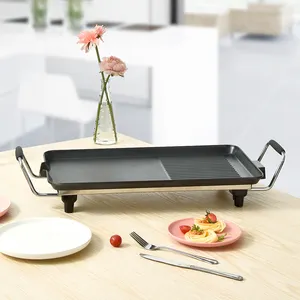 Electric Grills Electric Griddles Andong Tabletop Electric BBQ Grill Teppanyaki Grill Flat Griddle Pan Non-stick Coating Cooking Plate For Smokeless Cook