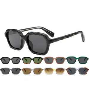 3D Wave design Square retro PC frame black tortoiseshell transparent sunglasses for men and women