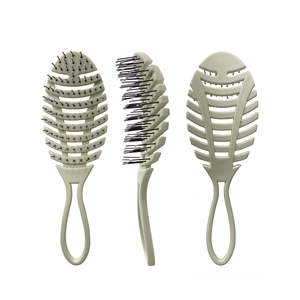 <span class=keywords><strong>Pelo</strong></span> largo y <span class=keywords><strong>corto</strong></span> rizado natural 360 cepillo ondulado de cerdas curvas cepillo redondo duro de ventilación - Product Image 3
