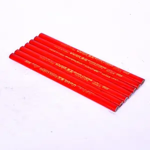 표준 붉은 색 벌크 목수 연필 맞춤형 로고 판촉 목공 나무 연필
