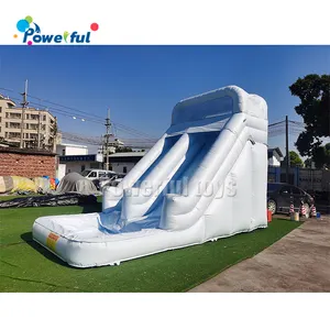 Commercial Blue Bounce House Dry White Slide With Ball Pool Inflatable Water Slide