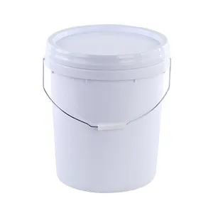 18 liter ember bulat kelas makanan PP ember plastik ember cat pupuk drum kimia dengan tutup dan pegangan