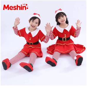 2026 Hot Selling Children Red Festival <b>Costume</b> Boys <b>Girls</b> Santa Claus Clothing Set Kids <b>Elf</b> Christmas Outfit - Product Image 6