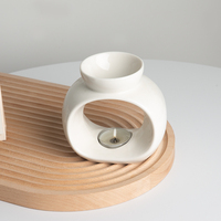 Diffuseur d'huiles essentielles en céramique blanc pour bougies chauffe-plat, brûleur d'arômes pour yoga et spa