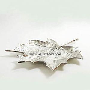 Bandeja de postre de mesa con diseño de hojas con asas de diseño de hojas Organizador de utensilios de cocina para el hogar al por mayor a un precio asequible de la India - Product Image 2