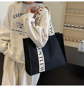 Borsa da spiaggia personalizzata di grande capacità con manico in cotone con Logo personalizzato borsa di tela da donna per Shopping da viaggio - Product Image 1