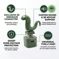 Clavier mécanique personnalisé 3D en forme de lézard avec éclairage LED, rechargeable, protection contre les surcharges, interrupteur mécanique, jouet anti-stress