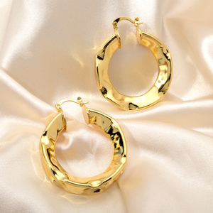 Punk Jewelry <b>Gold</b> Color Brass <b>Chunky</b> <b>Hoop</b> Earrings for Women Small Big Circle Earring <b>Hoops</b> Earrings - Product Image 4