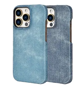 Casing ponsel pelindung kulit Pu kamera lubang besar koboi Retro kualitas tinggi mewah untuk iphone