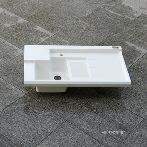 Lavandino con Asse per Lavare, Tavolo da Lavanderia Integrato nel Bancone, Lavabo Speciale per Lavatrici da Balcone - Product Image 5