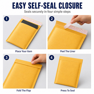 Enveloppes en polyéthylène à adhésif puissant pour envoi postal, sacs de coursier imperméables, enveloppes à bulles noires pour emballage postal - Product Image 2