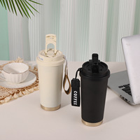Tasse de voyage personnalisée en acier inoxydable à imprimé floral grande capacité isolée à double paroi gobelet à café corde sans BPA Vintage