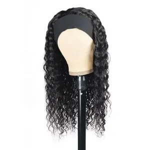Clj jual panas pabrik kualitas tinggi rambut Virgin Human10A wig ikat kepala alami gelombang air grosir tersedia untuk wanita hitam