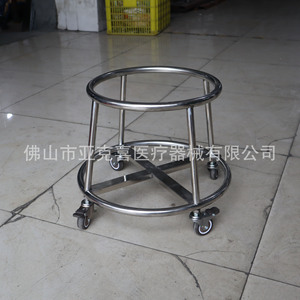 Cubo sanitario de acero inoxidable engrosado con sistema de apertura por pedal, cubo móvil ampliado con sistema de apertura por pedal para salas, equipado con ruedas. - Product Image 2