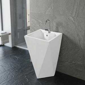 Meilleure vente : Lavabo vasque de salle de bain sur pied, à poser sur comptoir, en céramique, ovale, doré, noir, rouge, blanc, clair - Product Image 2