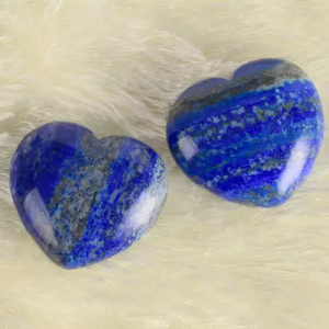Sculpture en pierre de lapis-lazuli bleu en forme de cœur, ornement sculpté pour la maison, cadeau de mariage, décoration - Product Image 1